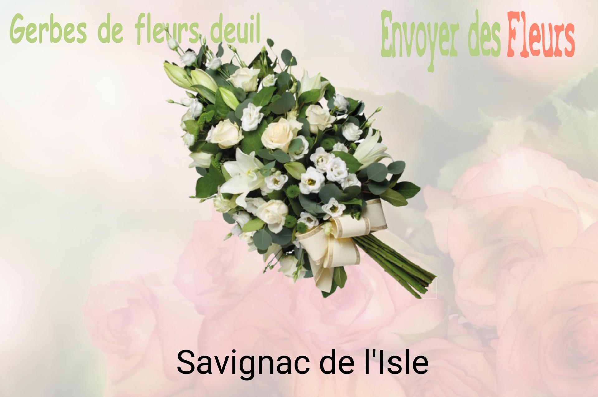 Gerbe de fleurs de deuil livrée à Savignac-de-l'Isle